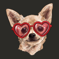 Chihuahua Dog With Love Glasses Heavy Core Tee | Teevron
