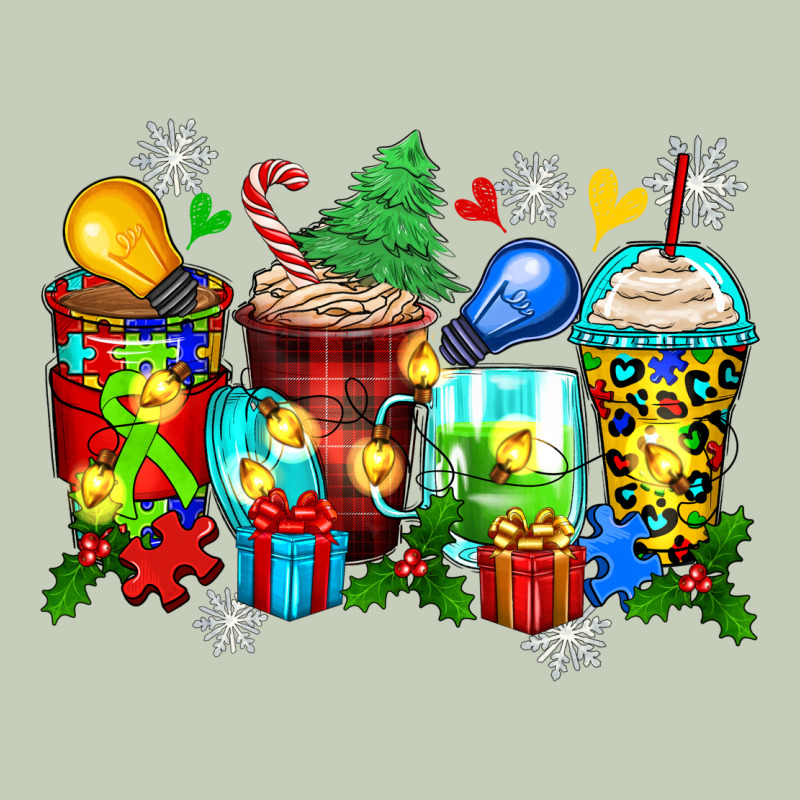 Autism Christmas Coffee Cups Ladies Tee by Zillion Design Studio | Teevron