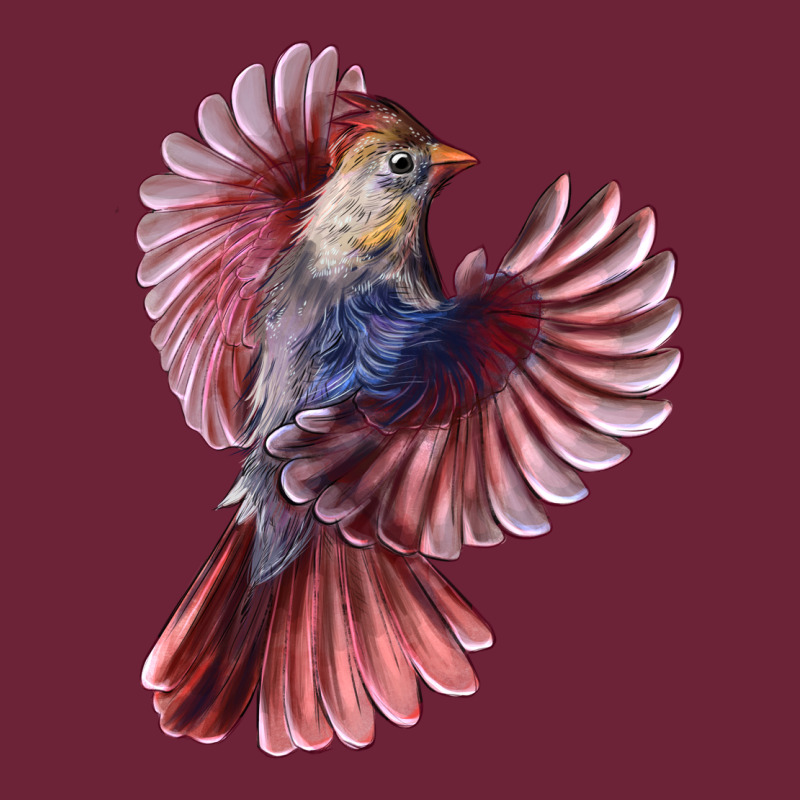 Flying Northern Cardinal Bird Long Sleeve Tee by LillyAllenDesigns | Teevron
