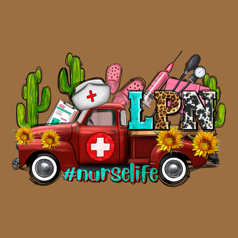 Lpn Nurse Truck With Cactus And Sunflowers Vintage Tee by AdoDesignShop | Teevron