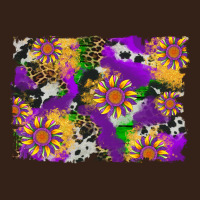 Mardi Gras Sunflower Cowhide Leopard And Glitter Background Heavy Core Tee | Teevron