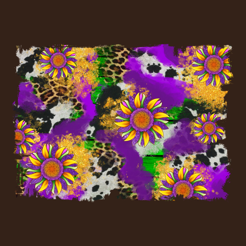 Mardi Gras Sunflower Cowhide Leopard And Glitter Background Heavy Core Tee by Artiststas | Teevron