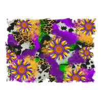 mardi gras sunflower cowhide leopard and glitter background | Teevron