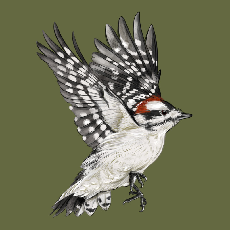 Flying Downy Woodpecker Long Sleeve Tee by LillyAllenDesigns | Teevron