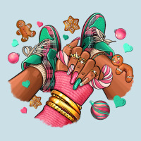 Pink Christmas Black Girl Sneakers Ladies Tee | Teevron
