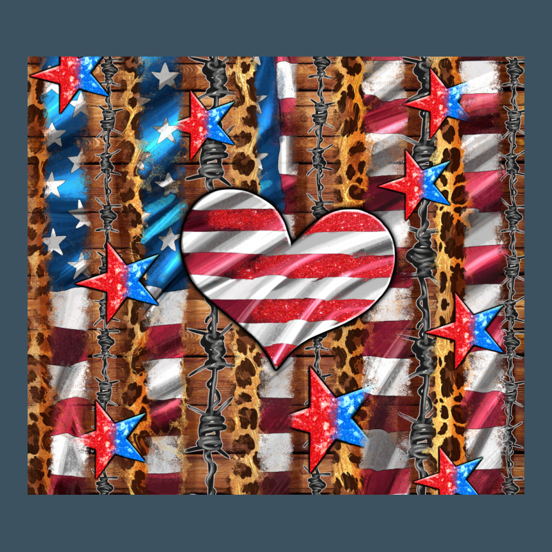 Western Usa Flag Heart And Stars Tumbler Urban Heavy Tee by Artiststas | Teevron