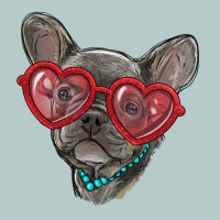 French Bulldog With Love Glasses Heavy Core Tee | Teevron