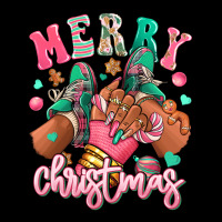 Pink Merry Christmas Black Girl Sneakers Ladies Tee | Teevron