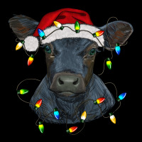 Christmas Baby Black Angus Calf With Lights Premium Tee | Teevron
