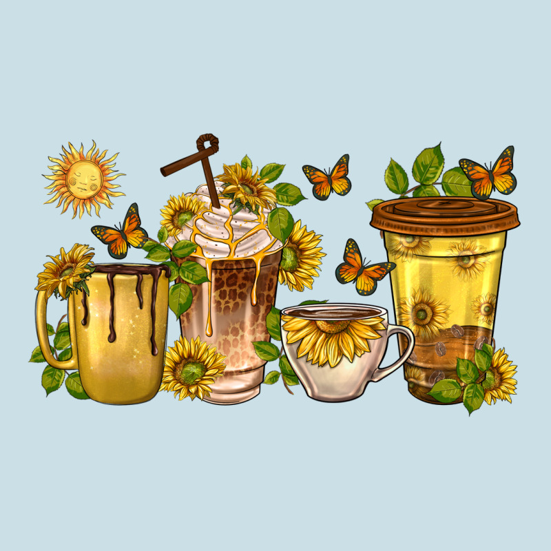 Sunflower Coffee Cups Ladies Tee by texasbilliewilder | Teevron