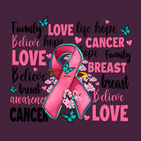 Breast Cancer Ribbons With Cancer Words Premium Tee | Teevron