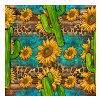 sunflower and cactus seamless pattern | Teevron