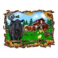 western barnyard black angus cattle longhorn rooster and chicks | Teevron