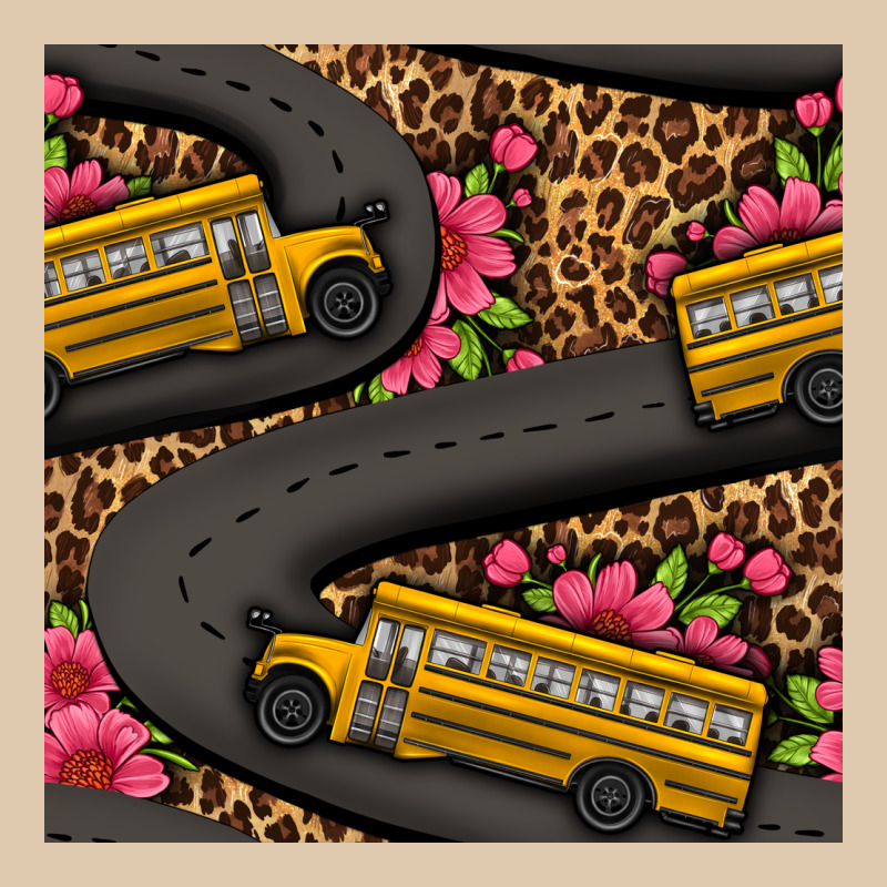 Flower Leopard School Bus Seamless Pattern Heavyweight Sweatshirt by BundleAndBundleShop | Teevron