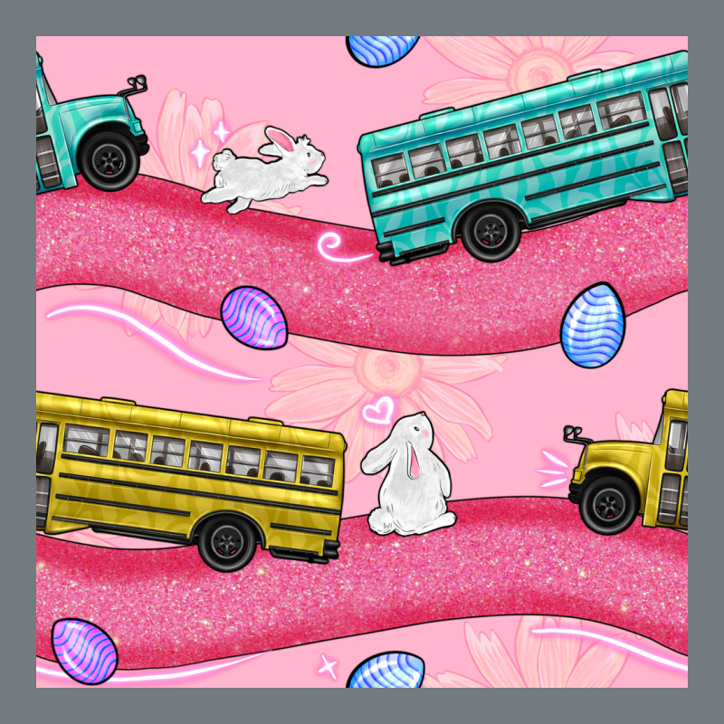 Easter School Bus Seamless Pattern Heavyweight Sweatshirt by BundleAndBundleShop | Teevron