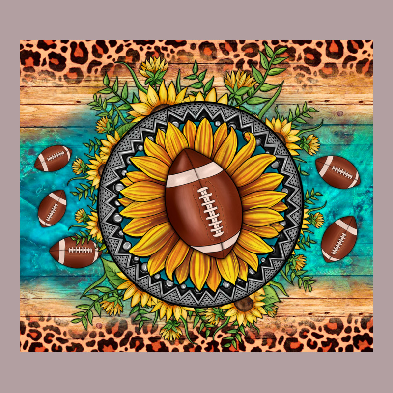 Football Leopard Turquoise Sunflower Vintage Hoodie by JahusDesignShop | Teevron