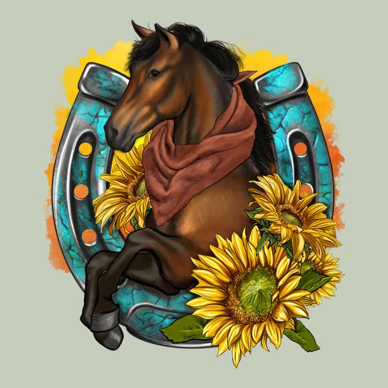 Western Horse With Horseshoe Ladies Tee by texasbilliewilder | Teevron