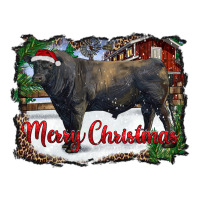 merry Christmas black angus bull and farm | Teevron