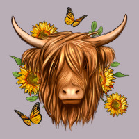 Sunflowers Long Haired Cow Vintage Tee | Teevron