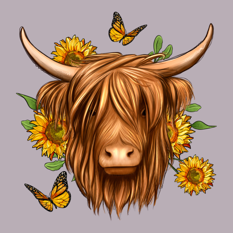 Sunflowers Long Haired Cow Vintage Tee by Jasminsmagicworld | Teevron