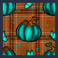 Turquoise Pumpkin Plaid Seamless Pattern Heavyweight Sweatshirt | Teevron
