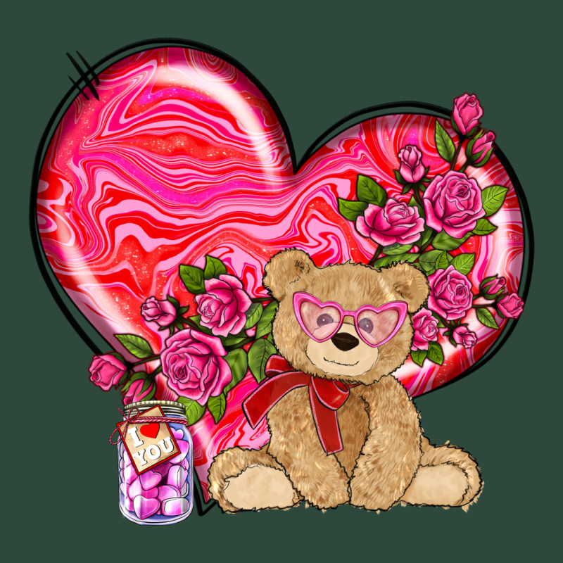 Valentines Heart With Bear Zipper Hoodie by NancyCooperArtShop | Teevron