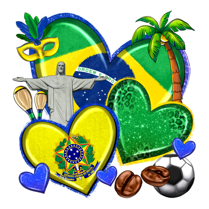 Brazil Hearts Ladies Tee by texasbilliewilder | Teevron