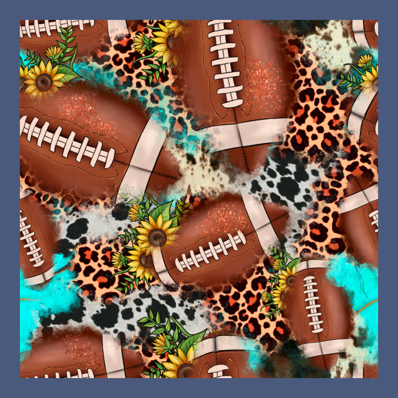 Football Leopard Turquoise Cowhide Sunflower Seamless Pattern Vintage Hoodie by JahusDesignShop | Teevron