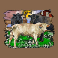 Charolais Bull Black Angus Cattle And Bull With Barnyard And Cowhide Premium Tee | Teevron