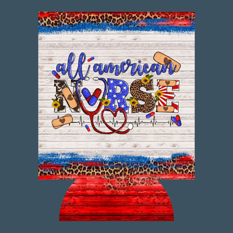 All American Nurse 12 Oz Regular Can Cooler Urban Heavy Tee by Artiststas | Teevron