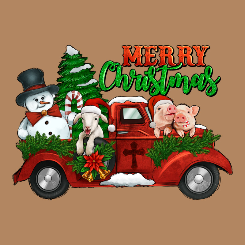 Merry Christmas Snowman And Farm Animals Truck Long Sleeve Tee by Jasminsmagicworld | Teevron