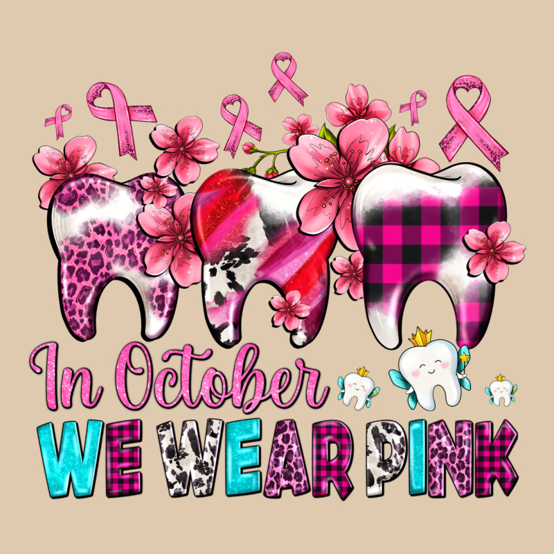 In October We Wear Pink Cancer Ribbon With Teeth Heavyweight Sweatshirt by AdoDesignShop | Teevron
