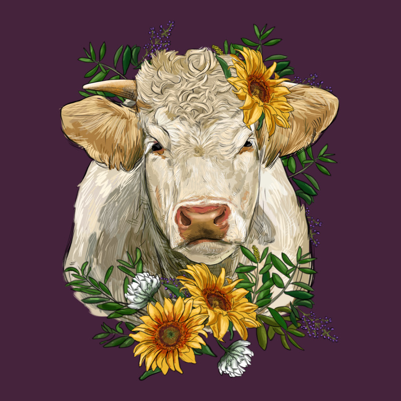 Charolais Cattle With Sunflowers Premium Tee by RanaPortraitStore | Teevron