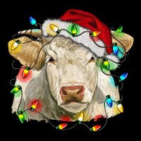 Charolais Cattle Cow With Christmas Lights And Hat Premium Tee | Teevron