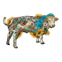 charolais bull with sunflowers and gemstone western patterns | Teevron