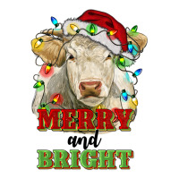 merry and bright charolais cattle cow with christm | Teevron