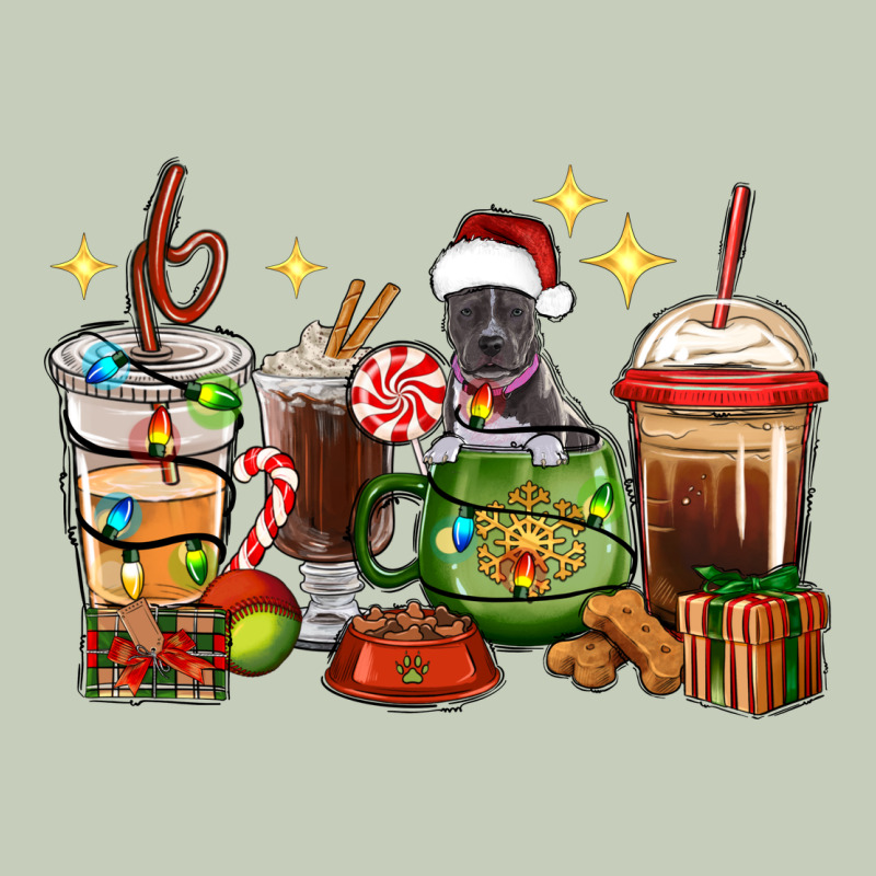 Christmas Coffee Cups With Pitbull Ladies Tee by RanaPortraitStore | Teevron