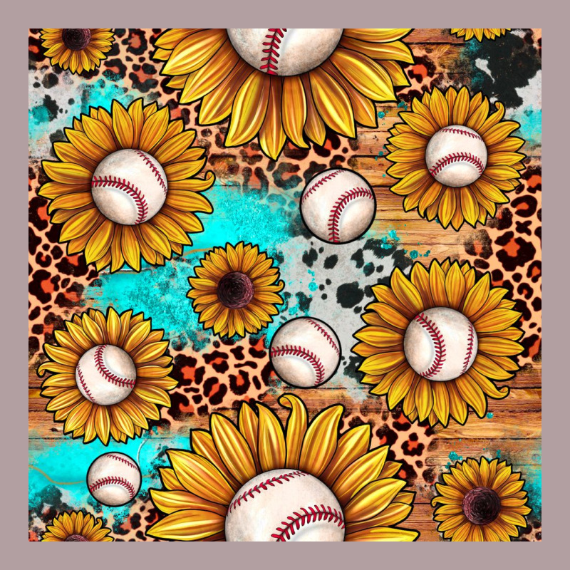 Baseball Leopard Turquoise Sunflower Seamless Pattern Vintage Hoodie by JahusDesignShop | Teevron