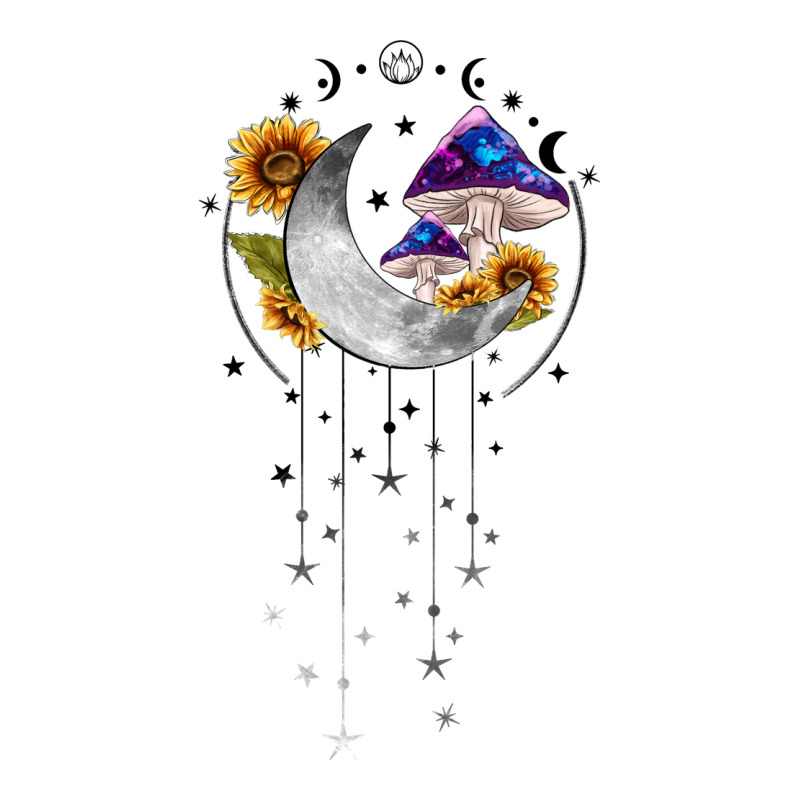 Moon And Mushrooms With Sunflower Zipper Hoodie by MaliasSmallBusiness | Teevron