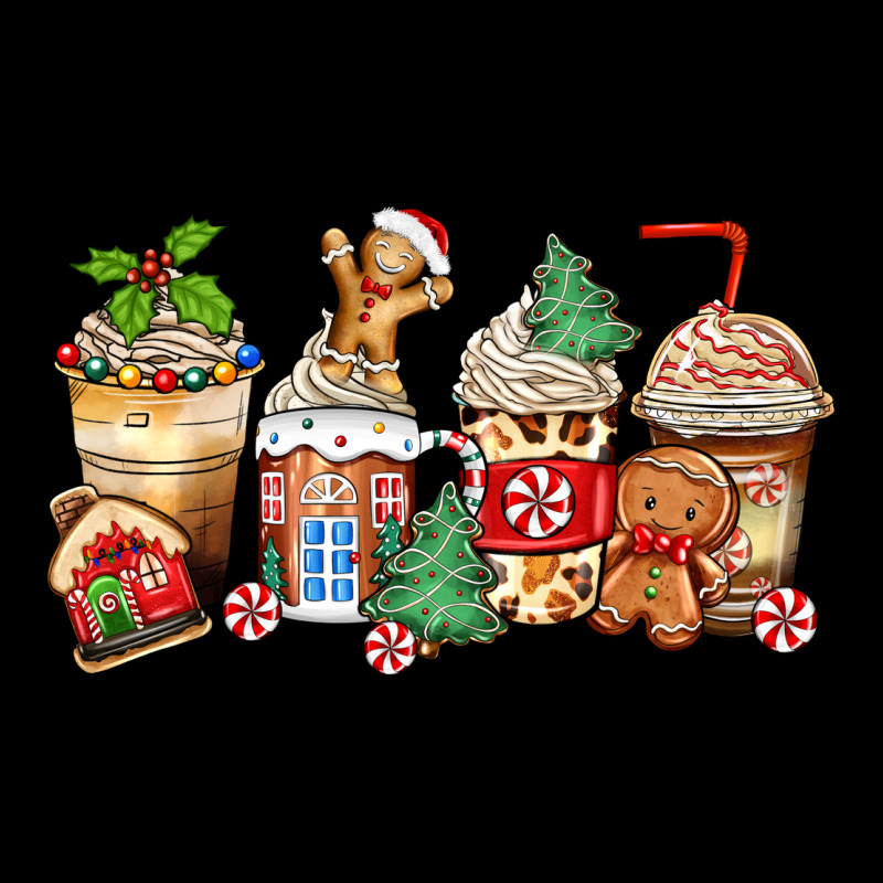 Christmas Gingerbread Coffee Cups Ladies Tee by Zillion Design Studio | Teevron