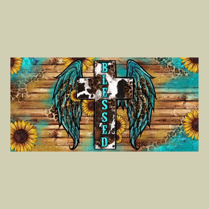 Western Blessed Cros Sunflowers Licence Plate Heavy Core Tee by RanaPortraitStore | Teevron