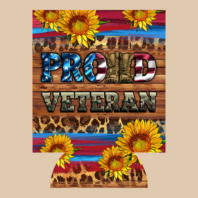 Proud Veteran  12 Oz Regular Can Cooler Heavyweight Sweatshirt by Artiststas | Teevron