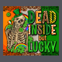 Irish Flag With Shamrocks  Dead Inside But Lucky Vintage Hoodie | Teevron