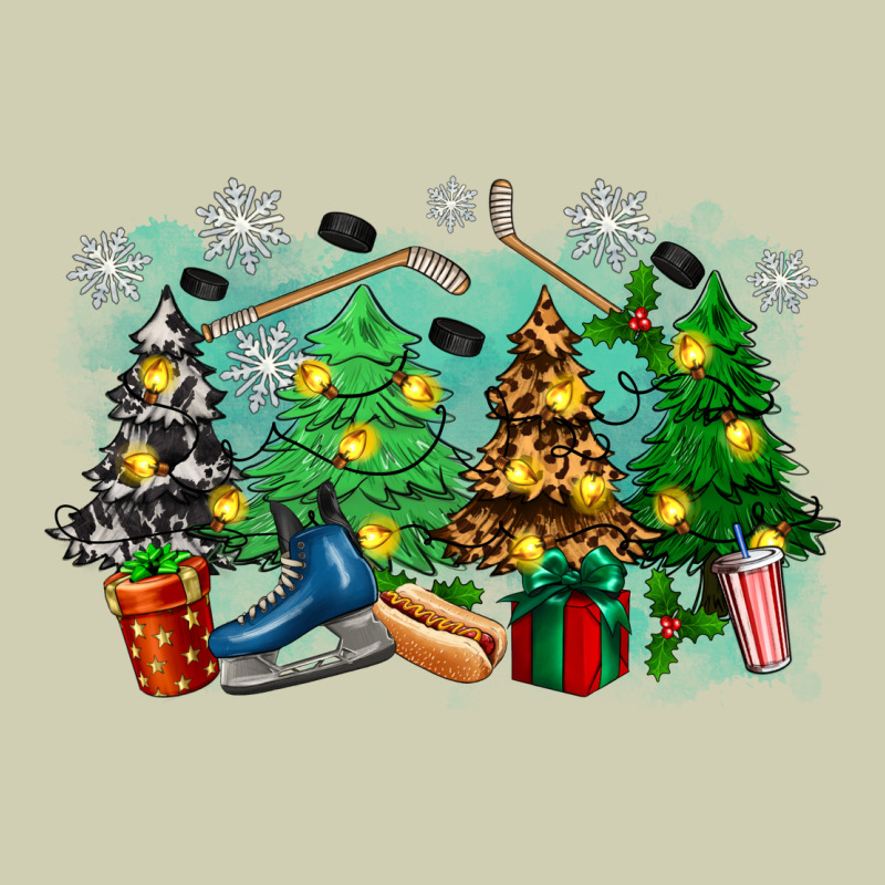 Christmas Trees With Hockey Heavy Core Tee by Zillion Design Studio | Teevron