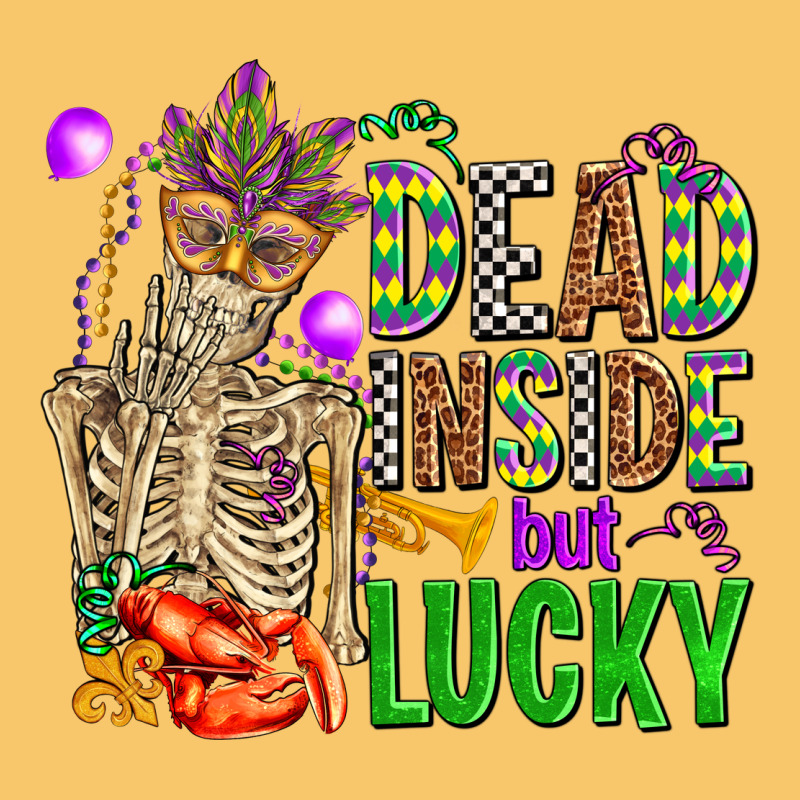 Mardi Gras Dead Inside But Lucky  With Skeleton Vintage Hoodie by AdoDesignShop | Teevron