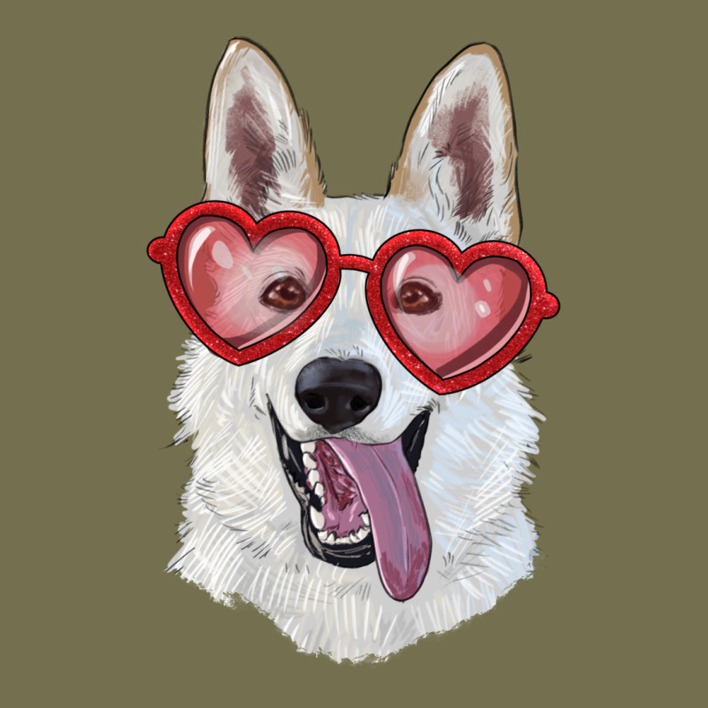 White Shepherd With Love Glasses Vintage Hoodie by RanaPortraitStore | Teevron
