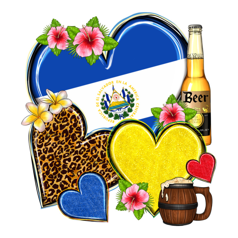 El Salvador Hearts Zipper Hoodie by NancyCooperArtShop | Teevron