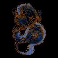 Blue And Orange Dragon Heavy Core Tee | Teevron