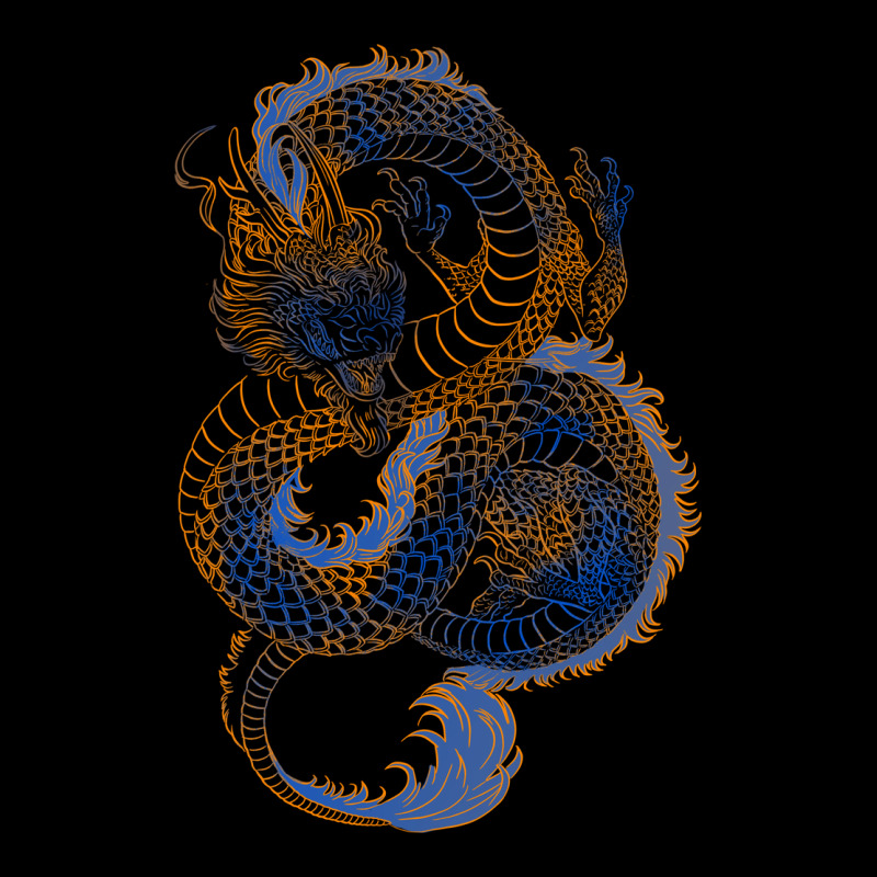 Blue And Orange Dragon Heavy Core Tee by RanaPortraitStore | Teevron