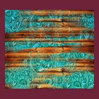 Turquoise  Leather And Wooden Pattern Tumbler Long Sleeve Tee | Teevron